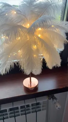 2021 DIY Creative Feather Table Lamp Warm White Light Tree Light Lampshade دختر چراغ عروسی عروسی چراغ های تزئینی صورتی سفید تولد از Yiyu_hg ، 67.20 دلار |  DHgate.Com