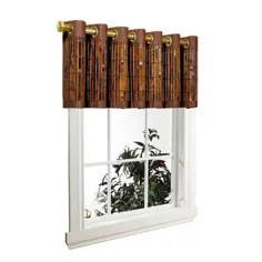 72 "x12" Window Valance Bamboo Grommet Top Brown Brown - مدهای خانگی ورسای