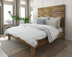 سر تختخواب کینگ سایز ، مبلمان اتاق خواب دیواری بوهمی ، تابلو چوبی ساج منبت کاری شده ، سفید گل کاری حکاکی شده با گل 76 اینچ