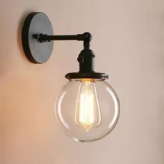 دیوارکوب صنعتی با لامپهای دیواری گلخانه ای گلاس گلاس شیشه ای روشن