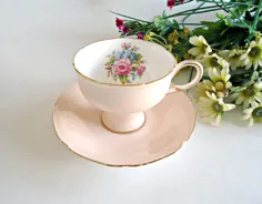 فنجان چای پاراگون و فنجان گلدان نعلبکی |  اتسی