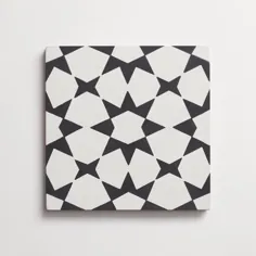 سیمان مراکشی 3 fez سفید + مربع سیاه 8 "x8" x5 / 8 "