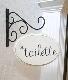 la toilette تابلوی حمام کشور فرانسوی - دکوراسیون حمام فرانسوی - هدیه جدید خانه برای زوج ها - تابلوی حمام راهرو
