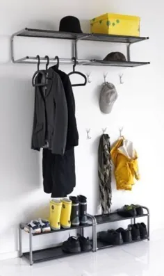 فروش قفسه کت دیواری مشکی و نقره ای IKEA یا پایه نگهدارنده کفش X 2 |  eBay