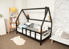 کودک نو پا Montessori تختخواب قاب تختخوابی خانه چوبی خانه teepee |  اتسی