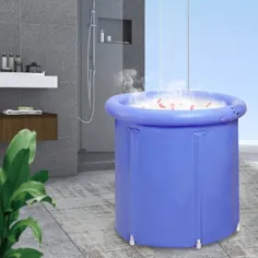 وان حمام پلاستیکی قابل حمل پلاستیکی قابل حمل 31.5 "وان حمام SPA سطل بزرگسالان کودک حمام کودک دو لایه PVC آبی - Walmart.com