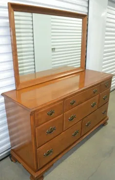 Ethan Allen Dresser Mirror Vintage 5 Drawers Local Pickup فقط برای فروش آنلاین |  eBay