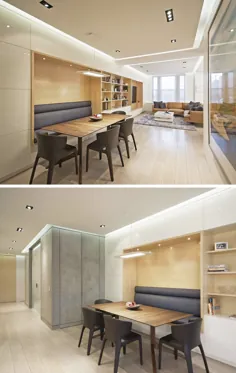 ایده طراحی اتاق ناهارخوری - برای صرفه جویی در فضا از صندلی های مخصوص پذیرایی استفاده کنید