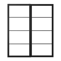 PAX Rahmen f Schiebetürpaar mit Schiene، schwarz، 150x236 سانتی متر - IKEA Deutschland