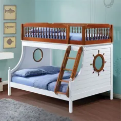 تختخواب ، دوقلو / کامل ، بلوط و سفید - Walmart.com
