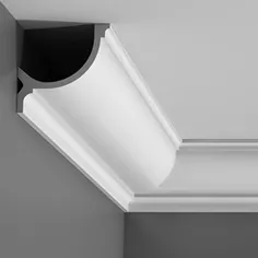 قالب قرنیز پلی اورتان برای روشنایی غیر مستقیم |  سفید سفید |  صورت: 5-5 / 8 ، طول: 78-3 / 4