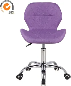 صندلی میز تحریر EUCO ، صندلی اداری صندلی قابل تنظیم ارتفاع رایانه صندلی گردان PU چرمی ، مبلمان خانگی / اداری (بنفش ، پارچه ای)