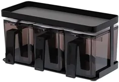 قوطی های شربت خانه خانگی یامازاکی با دستگاه ذخیره سازی ظرف رک-آشپزخانه ، بزرگ ، سیاه