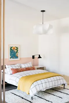 اتاق خواب رنگارنگ با دیوار صورتی