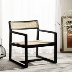صندلی لهجه ای لولا عصا به رنگ سیاه / طبیعی - صفویه ACH9503B