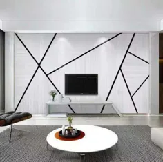 کاغذ دیواری هندسه خاکستری ساده ، نقاشی های دیواری مثلث خاکستری مدرن برای اتاق نشیمن یا پذیرایی