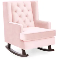بهترین انتخاب محصولات صندلی لهجه ای تاب دار ، بال تاشو تاشو برای خانه ، مهد کودک با قاب چوب - صورتی صورتی - Walmart.com