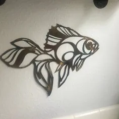 ماهی طلا هنر دیواری فلزی ماهی دکور دیواری فلزی هنر دیواری ماهی |  اتسی