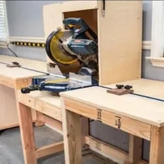 ایستگاه اره میتر با طرح های ذخیره سازی ایستاده نیمکت چوبی DIY خود را بسازید