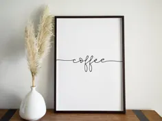 نشانه چاپ قهوه ساده قهوه چاپ سیاه و سفید |  اتسی