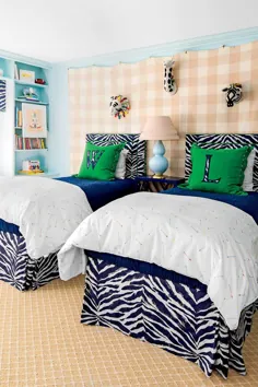 اتاق های خواب آبی زیبا