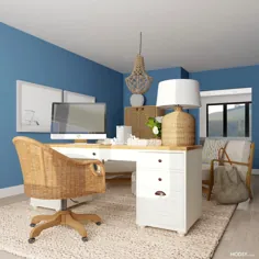 Office Blues: Oceanside Workspace |  ایده های طراحی دفتر خانه به سبک ساحلی