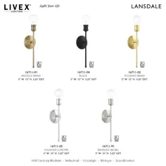 Livex Lighting Lansdale 5-W W 1-Light Brass Antique Modern / Conton Wall Sconce Lowes.com