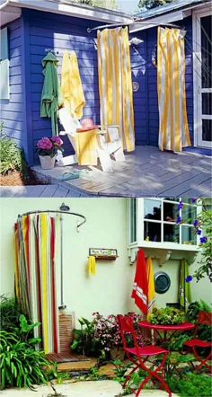 32 ایده زیبا و آسان برای دوش گرفتن در فضای باز - قطعه ای از رنگین کمان