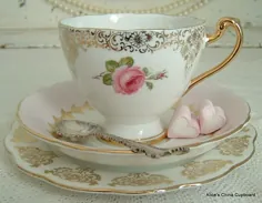 RESERVED FOR L چای بسیار زیبا Vintage MisMatched چای برای یک |  اتسی