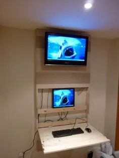تلویزیون دیواری ، میز و رایانه پنهان