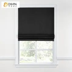 سایه های مدرن رنگ مشکی DIHIN HOME ، پرده های قابل شستشو با نصب آسان ، پنجره های سفارشی