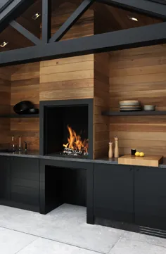 ایده طراحی آشپزخانه - در آشپزخانه خود یک کوره آتش نشانی چوبی تعبیه شده قرار دهید