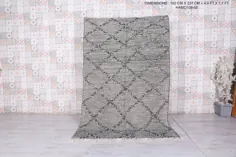 فرش خاکستری مراکشی 4.9 FT X 7.7 FT