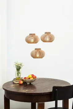 مجموعه طرح سه راه رعد و برق از 3 لامپ آویز چوبی |  اتسی