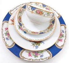 RESERVED Vintage Mismatched Fine China 5 Piece Place Setting |  اتسی