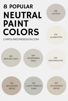 8 رنگ مشهور رنگ خنثی شروین ویلیامز |  کارولین در طراحی