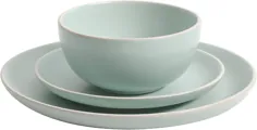 غذاخوری Gibson Home Rockaway 12 Piece ، Teal Matte -