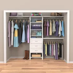 ClosetMaid Impressions Basic Plus 60 in W - 120 in. W White Wood Closet System-53862 - انبار خانه