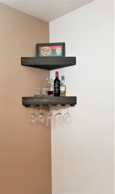 قفسه نوشیدنی شناور استاندارد قفسه آویز نوشیدنی قفسه چوبی |  اتسی