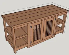 برنامه های BUILD PLANS Double Dog Crate Kennel DIY ، برنامه های دانلود فوری - جعبه سگ چوبی خود را با قفسه ها ، مبلمان لگن سگ درست کنید