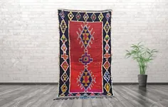 فرش قرمز مراکشی فرش berber فرش azilal فرش boujaad فرش boho فرش منطقه فرش فرش پشم فرش vintage فرش vintage