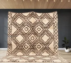 فرش قهوه ای مراکشی 5x8 6x9 8x10 ft فرش Beni ourain فرش SOFT |  اتسی