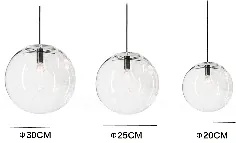 چراغ سقفی آویز لامپ حباب شیشه ای