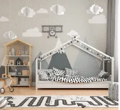قاب تخت کف کودک نو پا Montessori - 3FT سفید