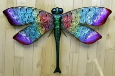 تابلو پلاک فلزی Dragonfly Wall Art دکوراسیون باغچه منزل |  اتسی