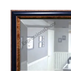 آینه آینه ای دیواری گردان آبی و طلایی سفارشی |  اتسی