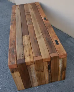 میز قهوه / نیمکت چوبی احیا شده |  اندازه خود را انتخاب کنید |  طراحی مشترک جعبه TimeWorn