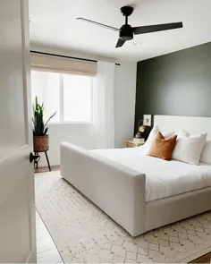 اتاق خواب آرام با دیوارهای رنگی سبز - Omysa