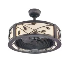 Cascadia Lighting 21 in in New Bronze Indoor Downrod Fan Ceiling with Light Light and Remote (2 blade) Lowes.com