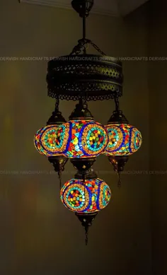 روشنایی لوستر سقفی چراغ آویز ترکی |  اتسی